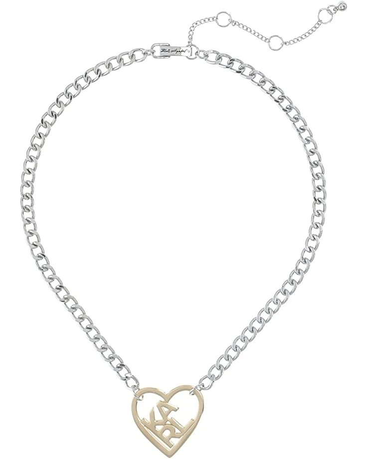 Karl Lagerfeld Paris Heart Logo Chain Necklace | Necklaces 4 Karl Lagerfeld Paris Heart Logo Chain Necklace | Necklaces - Image 2