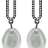 Karl Lagerfeld Paris Pave Link Pearl Drop Earrings -My Edge Style Sales Store 51ZaTWQqTEL. AC SR736920