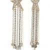 Karl Lagerfeld Paris Star Fringe Linear Earrings
