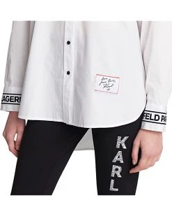 Karl Lagerfeld Paris Karl Cuff Shirt | Shirts & Tops -My Edge Style Sales Store 617ekw9EZ8L. AC SR736920