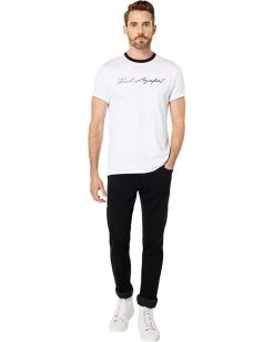Karl Lagerfeld Paris Short Sleeve Crew Neck T-Shirt with Shiny Signature Logo | Shirts & Tops -My Edge Style Sales Store 618HHh0Qj8L. AC SR736920