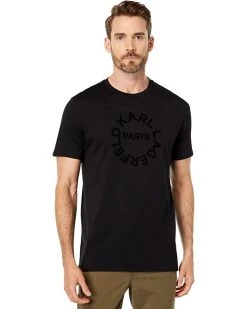 Karl Lagerfeld Paris Flocked Circle Logo | Shirts & Tops