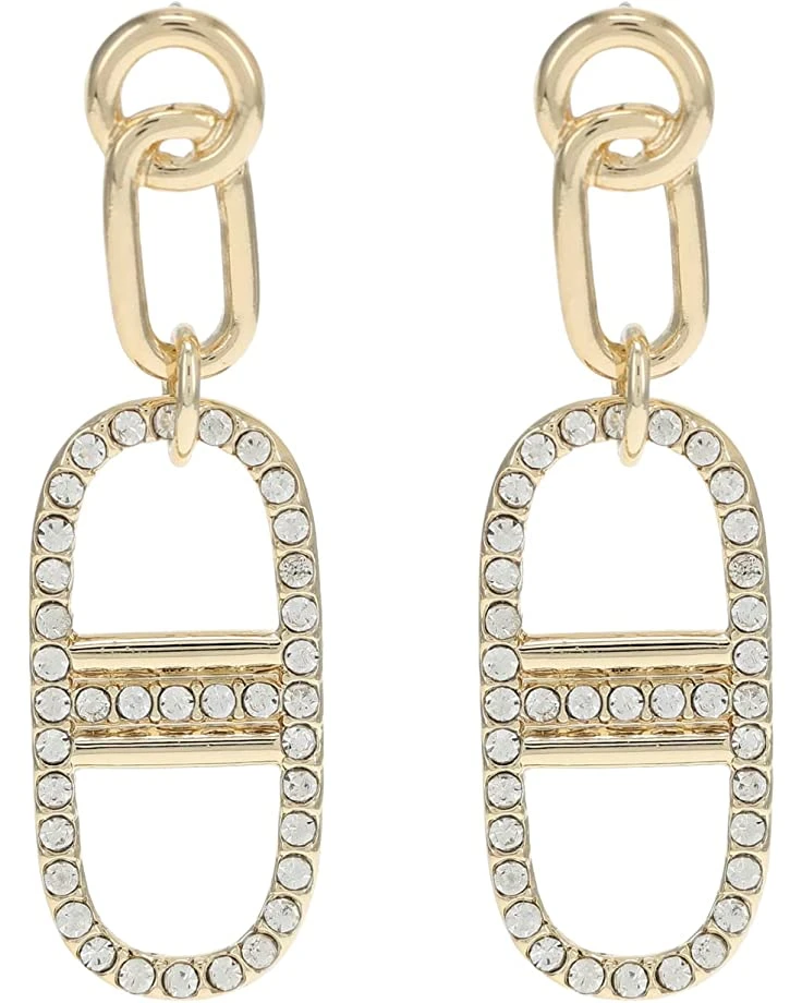 Karl Lagerfeld Paris Post Pave Link Linear Earrings 3 Karl Lagerfeld Paris Post Pave Link Linear Earrings