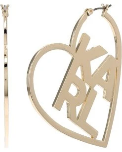 Karl Lagerfeld Paris 50 mm Heart Logo Hoop Earrings