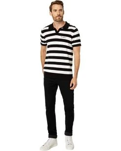 Karl Lagerfeld Paris Stripe Knit Polo | Shirts & Tops -My Edge Style Sales Store 61K81otd6sL. AC SR736920