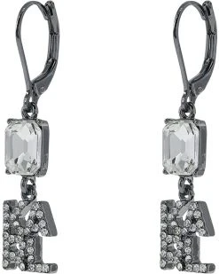 Karl Lagerfeld Paris Logo Double Drop Earrings