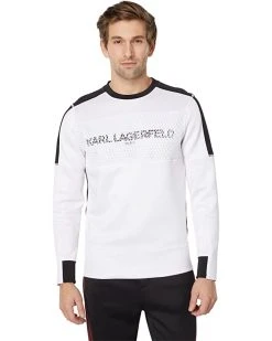 Karl Lagerfeld Paris Color-Block Logo Neoprene Pullover w/ Textured Back | Hoodies & Sweatshirts