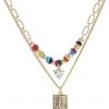 Karl Lagerfeld Paris Charm 2 Row Pendant Necklace | Necklaces -My Edge Style Sales Store 61gy6r4KP5L. AC SR736920