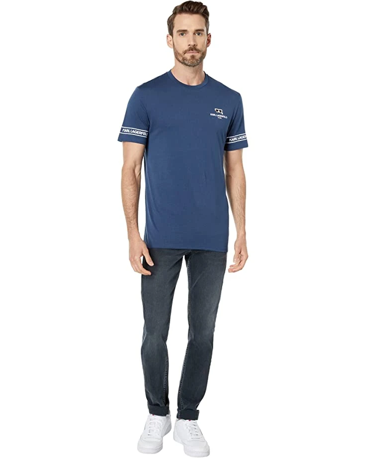 Karl Lagerfeld Paris Crew Neck T-Shirt with Logo On Sleeves and Flat Head Logo | Shirts & Tops 6 Karl Lagerfeld Paris Crew Neck T-Shirt with Logo On Sleeves and Flat Head Logo | Shirts & Tops - Image 4