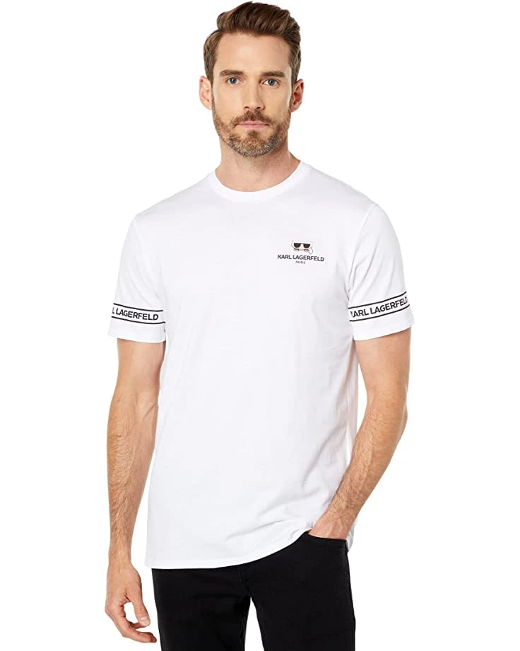 Karl Lagerfeld Paris Crew Neck T-Shirt with Logo On Sleeves and Flat Head Logo | Shirts & Tops 8 Karl Lagerfeld Paris Crew Neck T-Shirt with Logo On Sleeves and Flat Head Logo | Shirts & Tops - Image 6