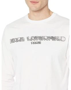 Karl Lagerfeld Paris Long Sleeve Crew Neck T-Shirt with Multidimensional Logo | Shirts & Tops -My Edge Style Sales Store 61q1zoOYdL. AC SR736920