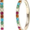 Karl Lagerfeld Paris 35 mm Oval Stone Click Hoop Earrings -My Edge Style Sales Store 61vzU DSz1L. AC SR736920