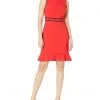 Karl Lagerfeld Paris Dresses Women's Scuba Crepe Flounce Sheath Dress -My Edge Style Sales Store 61wRLYcOajL. AC SR736920