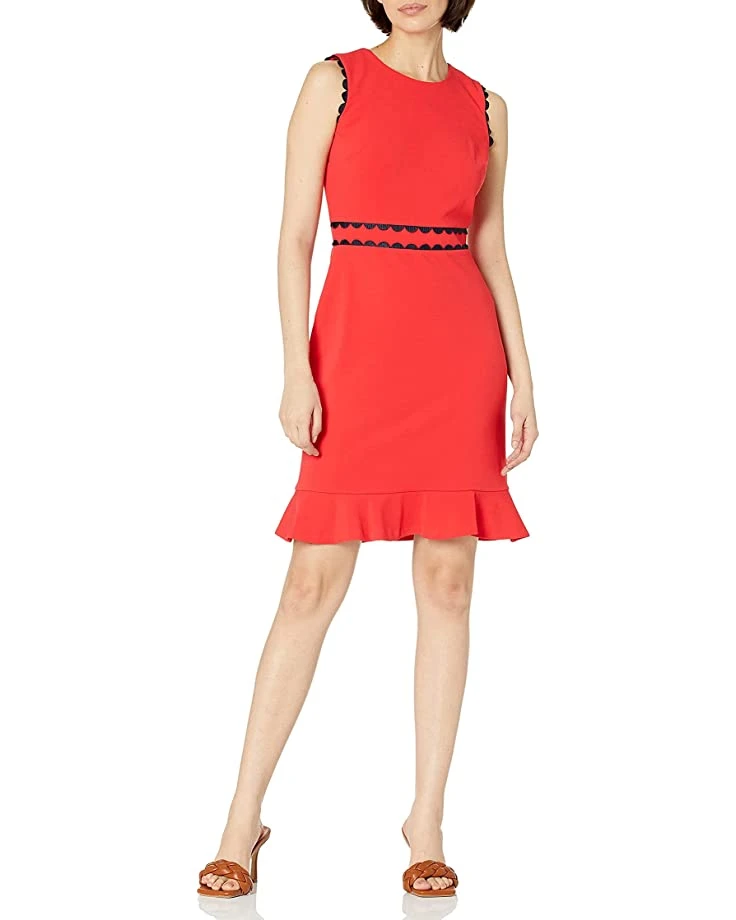 Karl Lagerfeld Paris Dresses Women's Scuba Crepe Flounce Sheath Dress 3 Karl Lagerfeld Paris Dresses Women's Scuba Crepe Flounce Sheath Dress