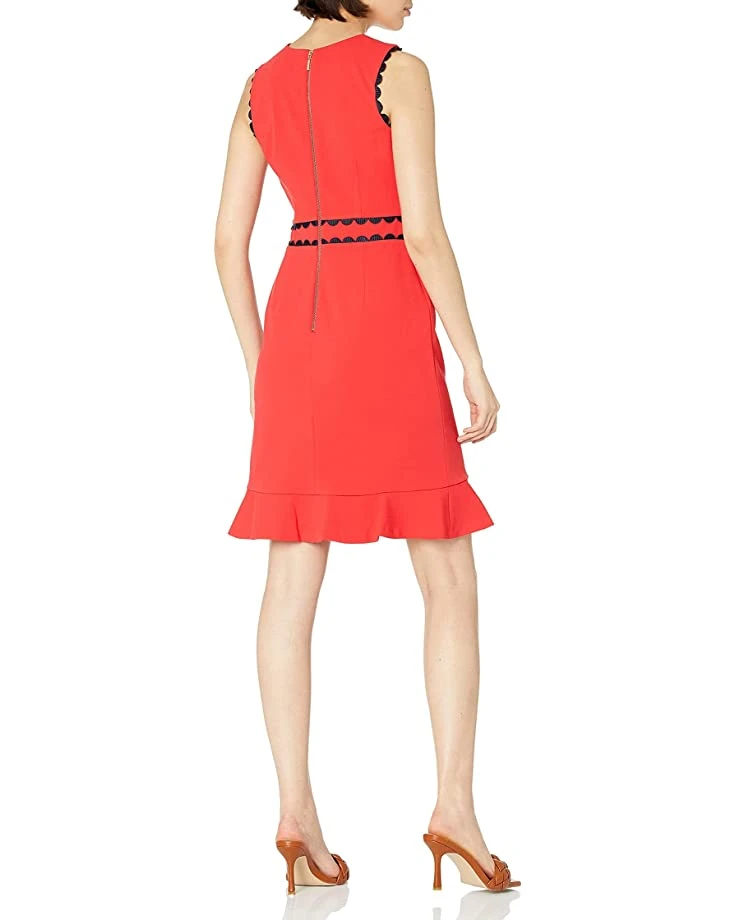 Karl Lagerfeld Paris Dresses Women's Scuba Crepe Flounce Sheath Dress 4 Karl Lagerfeld Paris Dresses Women's Scuba Crepe Flounce Sheath Dress - Image 2