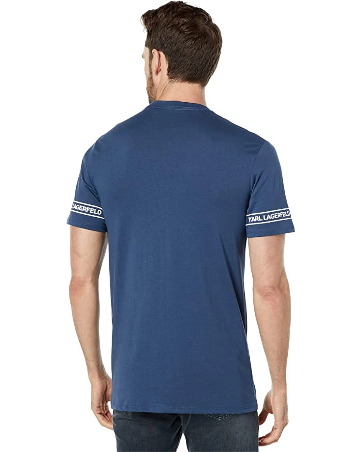 Karl Lagerfeld Paris Crew Neck T-Shirt with Logo On Sleeves and Flat Head Logo | Shirts & Tops 4 Karl Lagerfeld Paris Crew Neck T-Shirt with Logo On Sleeves and Flat Head Logo | Shirts & Tops - Image 2