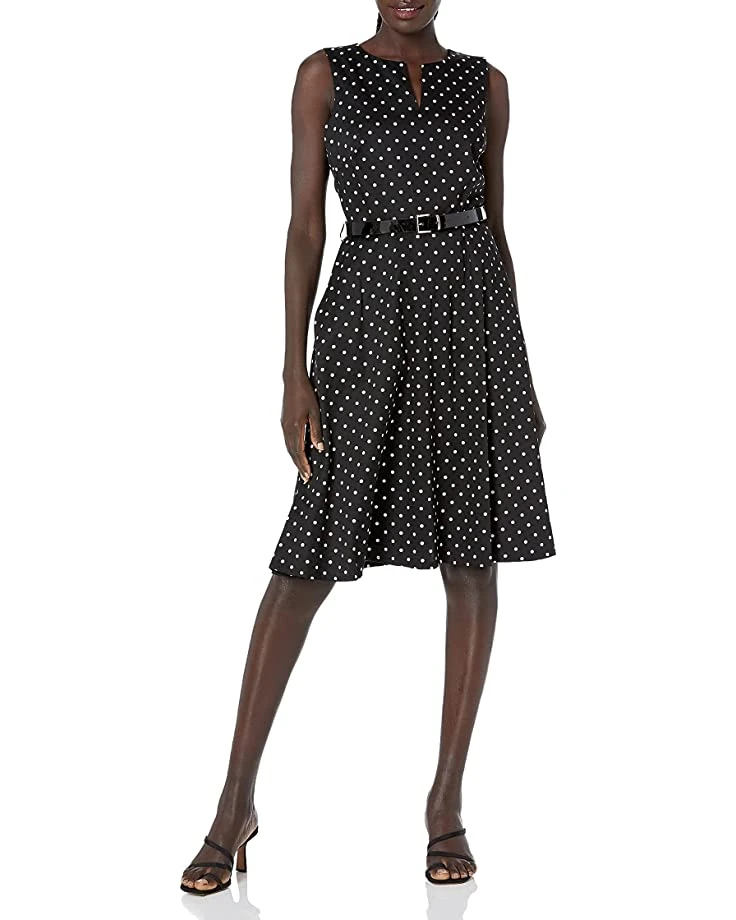Karl Lagerfeld Paris Women's Polka Dot Cotton Fit and Flare Dress | Dresses 3 Karl Lagerfeld Paris Women's Polka Dot Cotton Fit and Flare Dress | Dresses