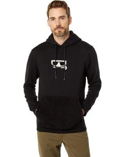 Karl Lagerfeld Paris Hoodie with Flat Head Karl and Sherpa Kangaroo Pockets | Hoodies & Sweatshirts