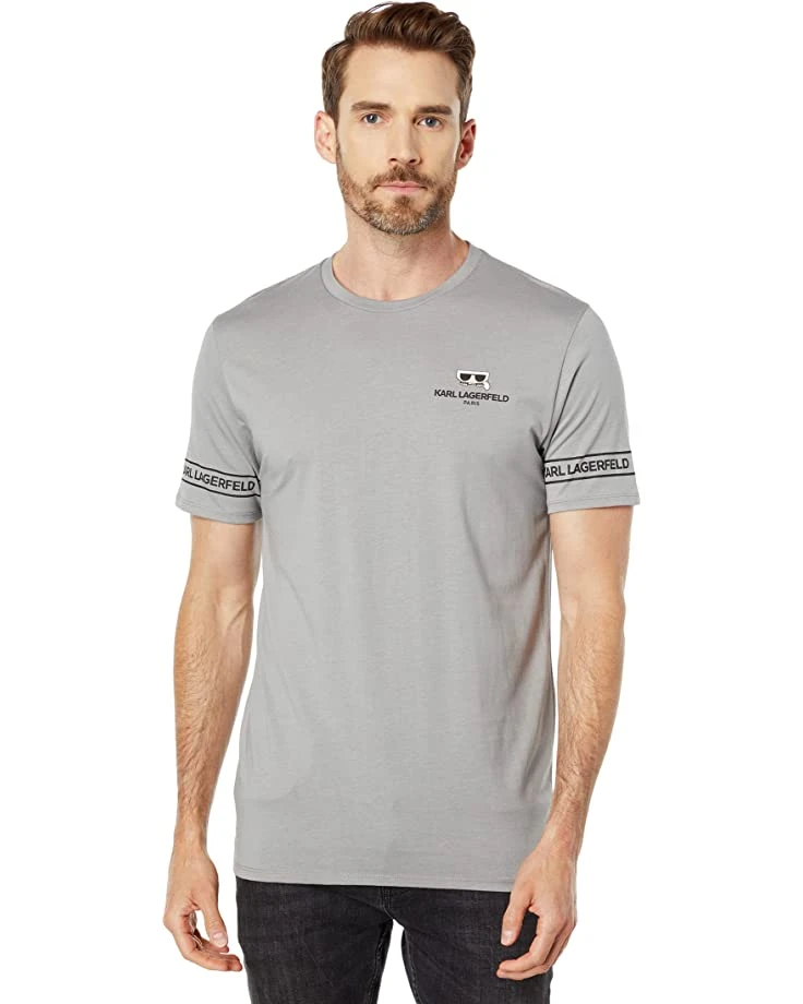 Karl Lagerfeld Paris Crew Neck T-Shirt with Logo On Sleeves and Flat Head Logo | Shirts & Tops 7 Karl Lagerfeld Paris Crew Neck T-Shirt with Logo On Sleeves and Flat Head Logo | Shirts & Tops - Image 5