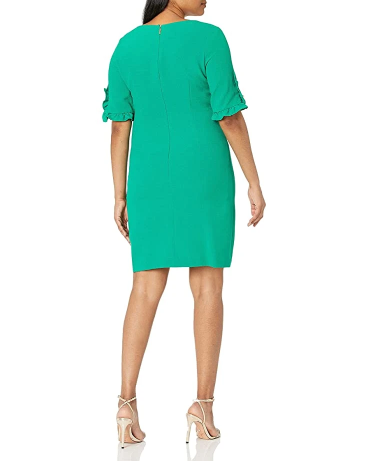 Karl Lagerfeld Paris Women's Ruffle Pearl Trim Sleeve Crepe Dress | Dresses 4 Karl Lagerfeld Paris Women's Ruffle Pearl Trim Sleeve Crepe Dress | Dresses - Image 2