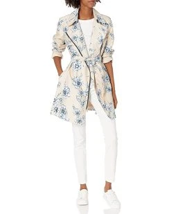 Karl Lagerfeld Paris Women Double Breasted Belted Trench Coat | Coats & Outerwear