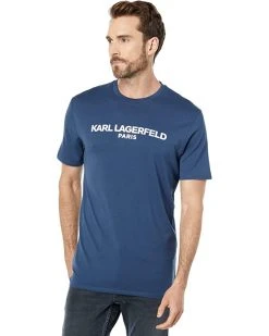 Karl Lagerfeld Paris Foil Print Logo Crew Neck T-Shirt | Shirts & Tops