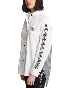 Karl Lagerfeld Paris Button-Down Taping Shirt | Shirts & Tops