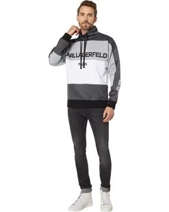 Karl Lagerfeld Paris Color-Block Logo Hoodie | Hoodies & Sweatshirts -My Edge Style Sales Store 71vV2cZewJL. AC SR736920