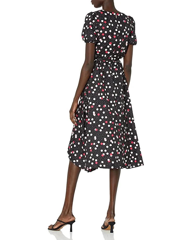 Karl Lagerfeld Paris Women's Jacquard Dot V Neck Printed Wrap Dress | Dresses 4 Karl Lagerfeld Paris Women's Jacquard Dot V Neck Printed Wrap Dress | Dresses - Image 2