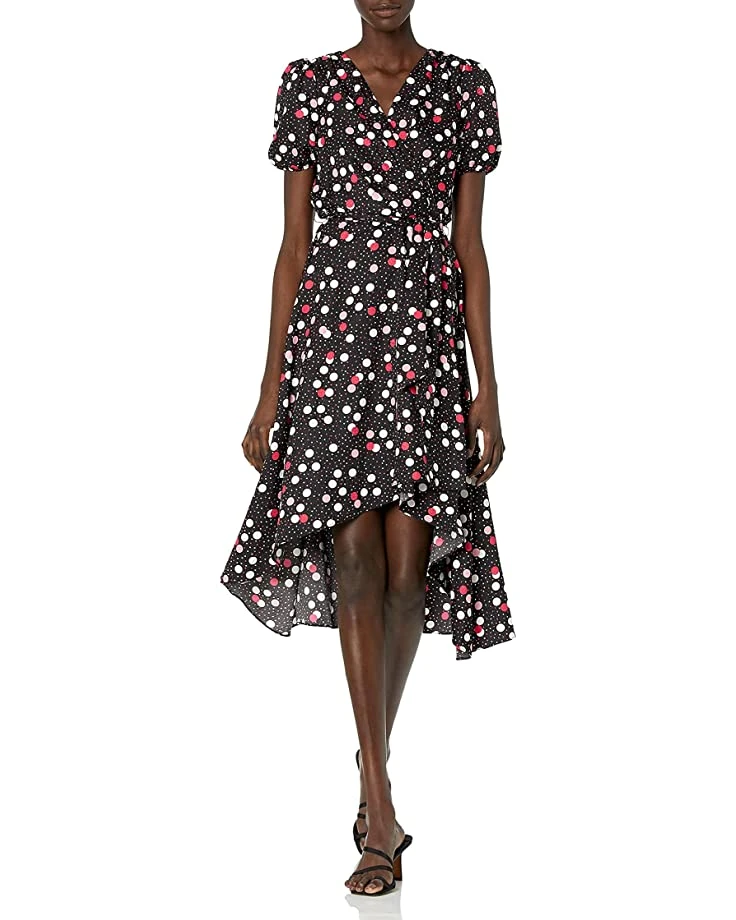 Karl Lagerfeld Paris Women's Jacquard Dot V Neck Printed Wrap Dress | Dresses 3 Karl Lagerfeld Paris Women's Jacquard Dot V Neck Printed Wrap Dress | Dresses