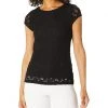 Karl Lagerfeld Paris Karl Lagerfeld Women's Short Sleeve Lace Knit | Shirts & Tops -My Edge Style Sales Store 81XJHBt71RL. AC SR736920