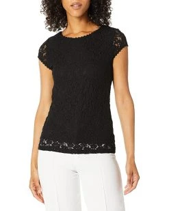 Karl Lagerfeld Paris Karl Lagerfeld Women's Short Sleeve Lace Knit | Shirts & Tops