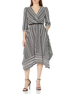 Karl Lagerfeld Paris Dresses Women's Printed Hammered Crepe Midi