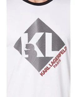 Karl Lagerfeld Paris Short Sleeve Crew Neck T-Shirt with Diamond Shape Logo | Shirts & Tops -My Edge Style Sales Store 81mYsXI5NaL. AC SR736920
