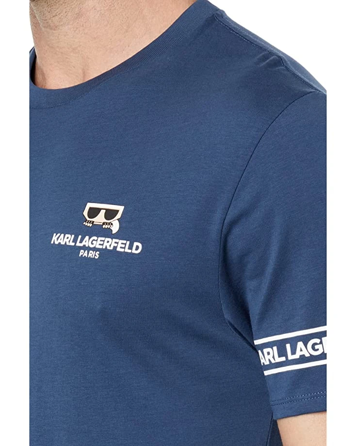 Karl Lagerfeld Paris Crew Neck T-Shirt with Logo On Sleeves and Flat Head Logo | Shirts & Tops 5 Karl Lagerfeld Paris Crew Neck T-Shirt with Logo On Sleeves and Flat Head Logo | Shirts & Tops - Image 3